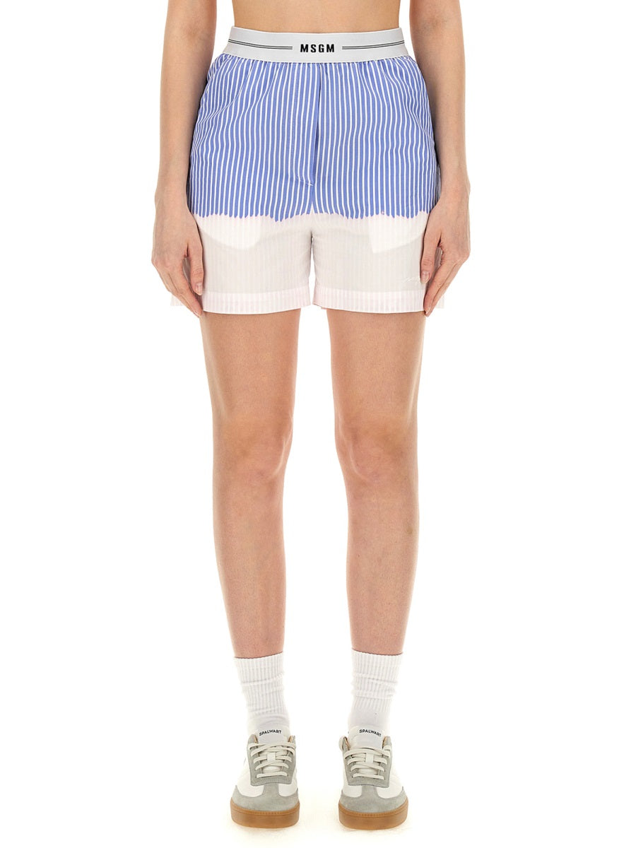 MSGM Fashion Logo Band Shorts - Regular Fit