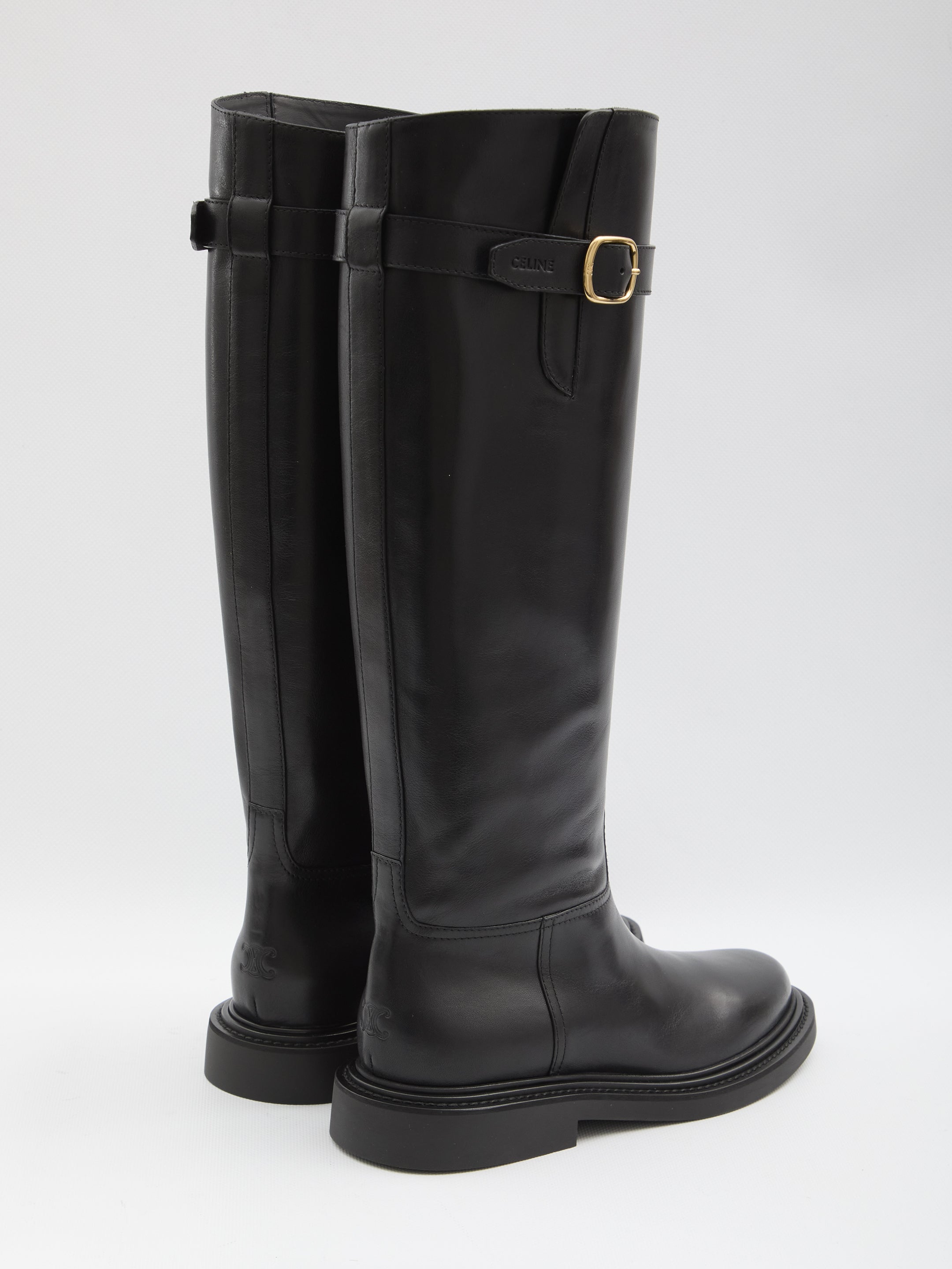 CELINE High Boot with Engraved Buckle - Women’s Size 38