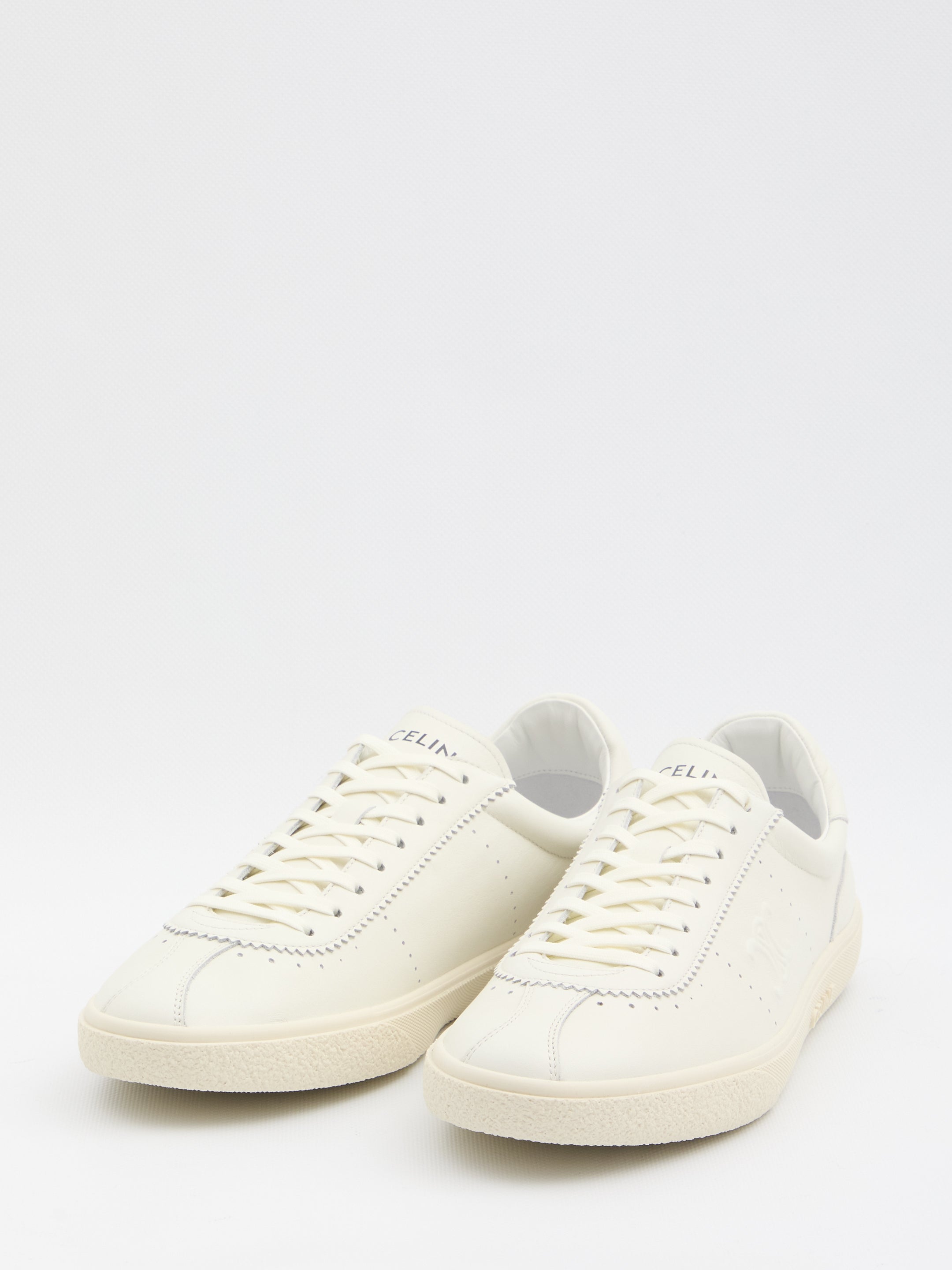 CELINE Men's Leather Round Toe Sneakers