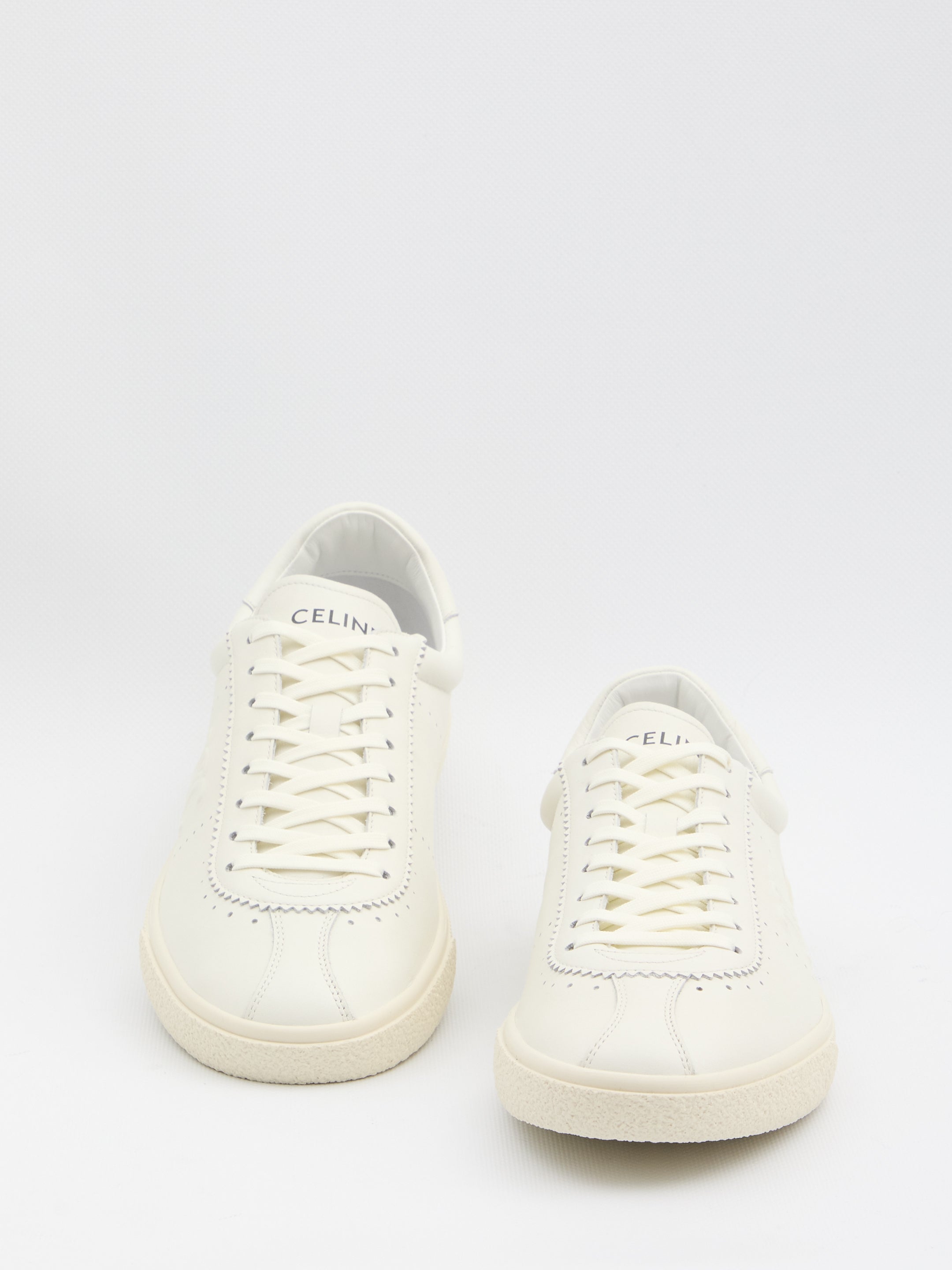 CELINE Men's Leather Round Toe Sneakers