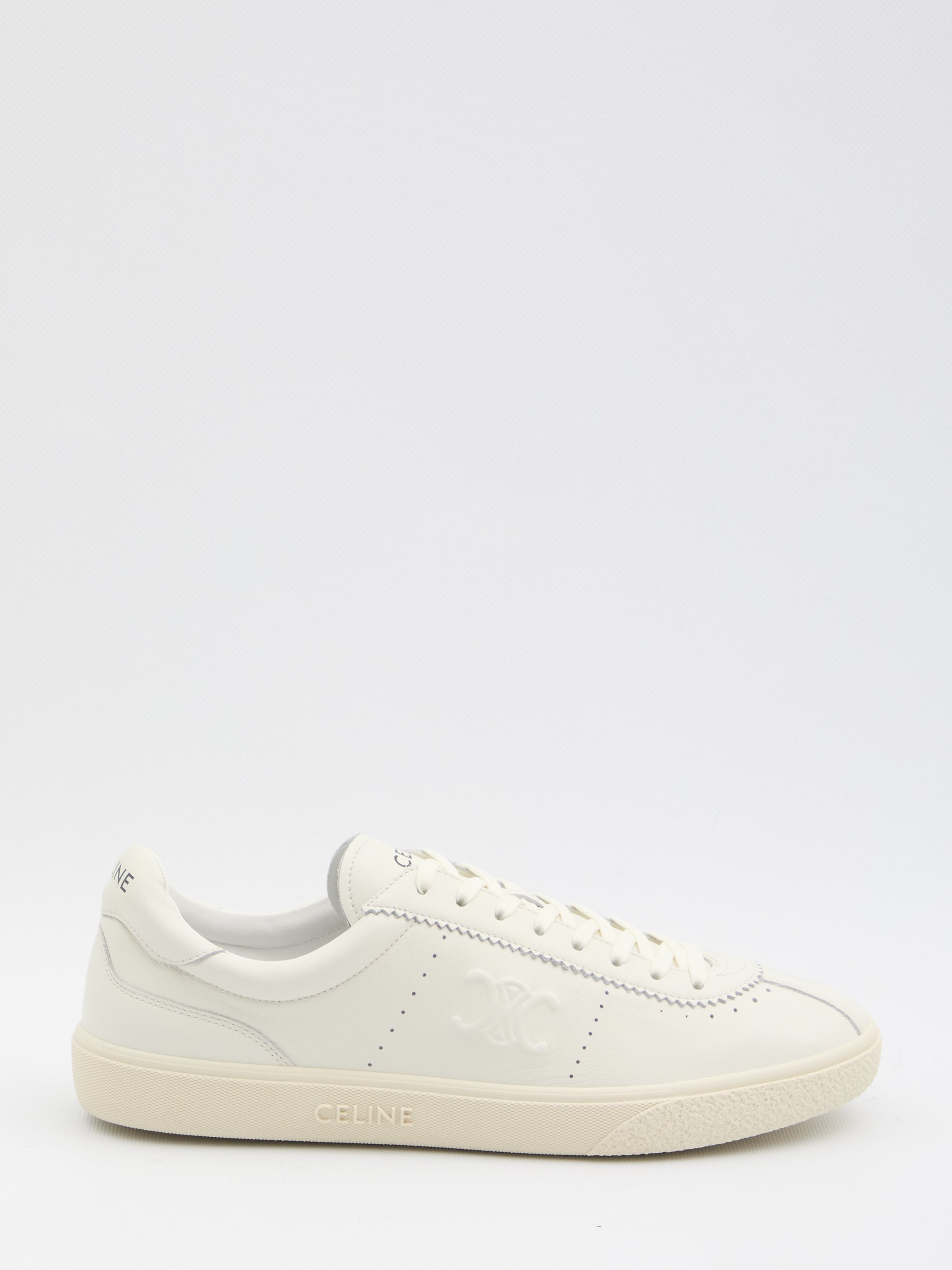 CELINE Men's Leather Round Toe Sneakers