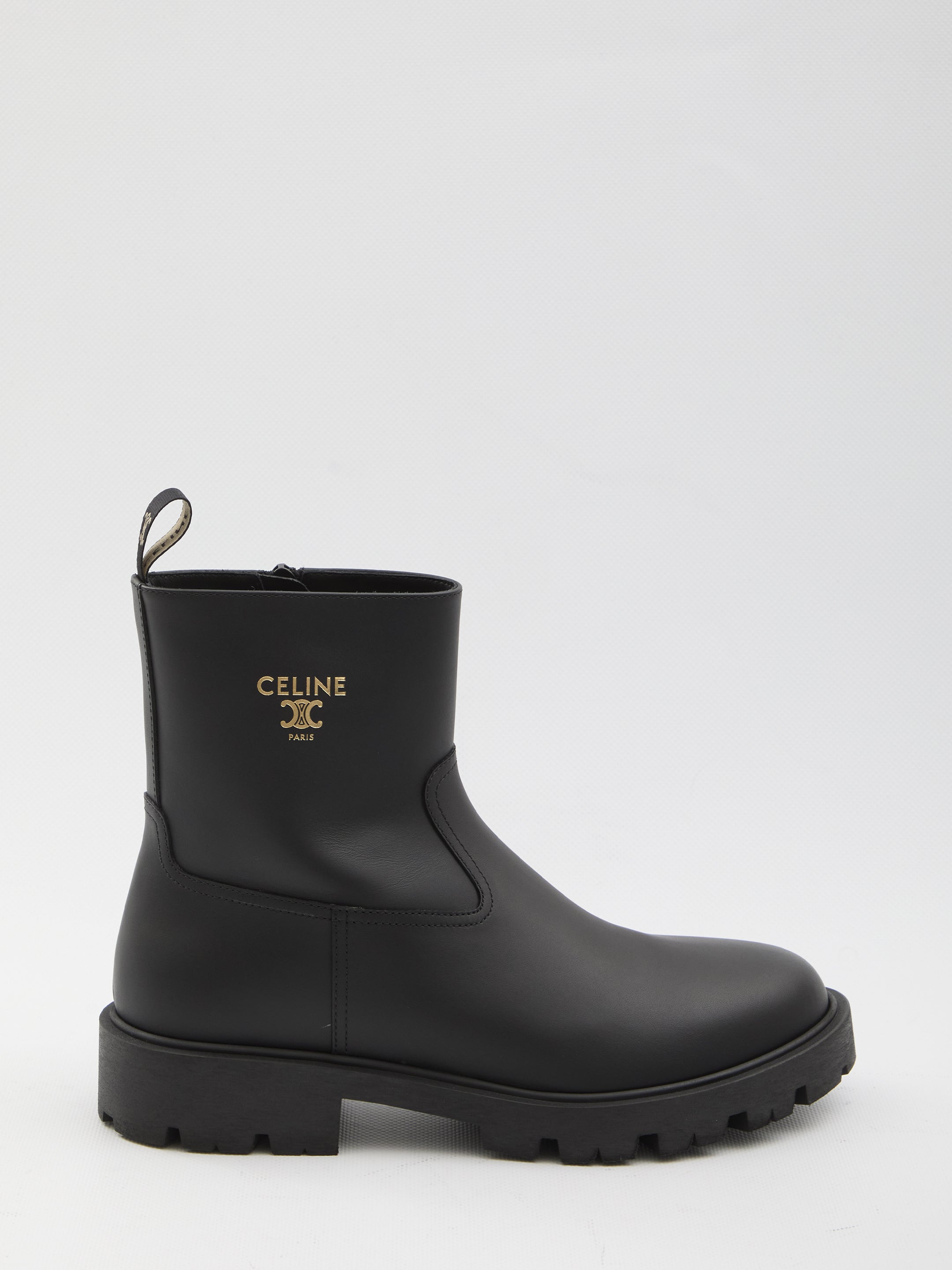CELINE Margaret Leather Boots - 3 cm Heel Height