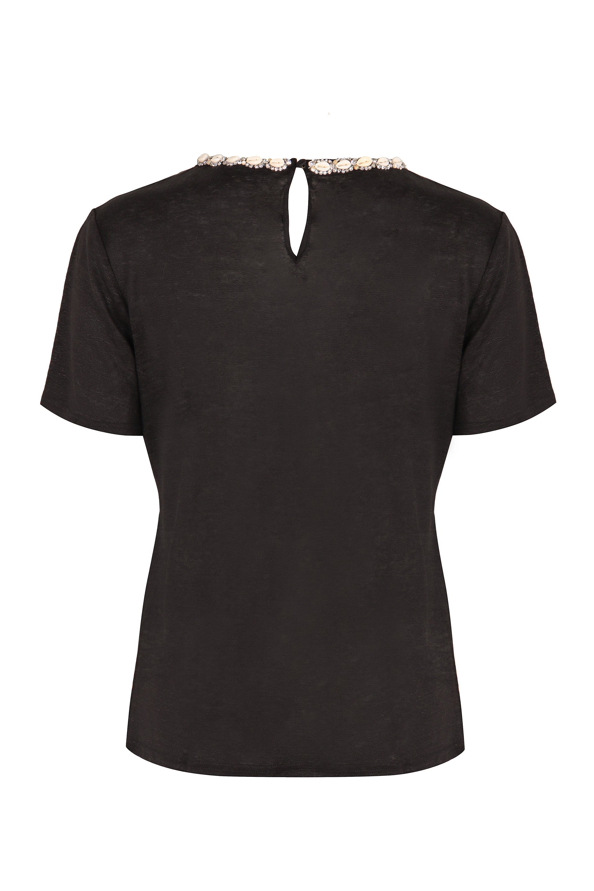 ZIMMERMANN Illuminate Linen T-Shirt with Embroidered Neckline