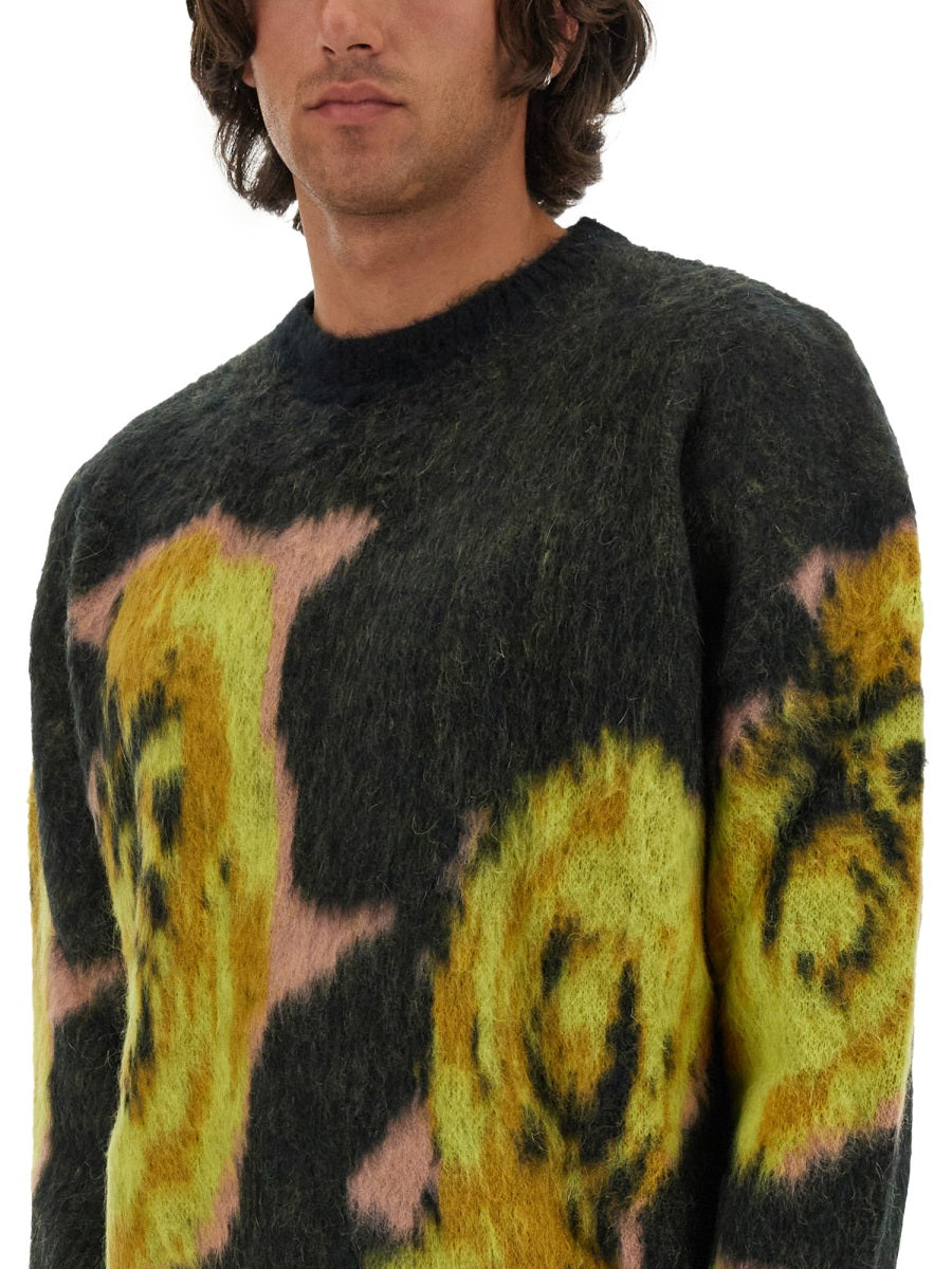 MSGM Pixelated Roses Regular Fit T-Shirt - Size L