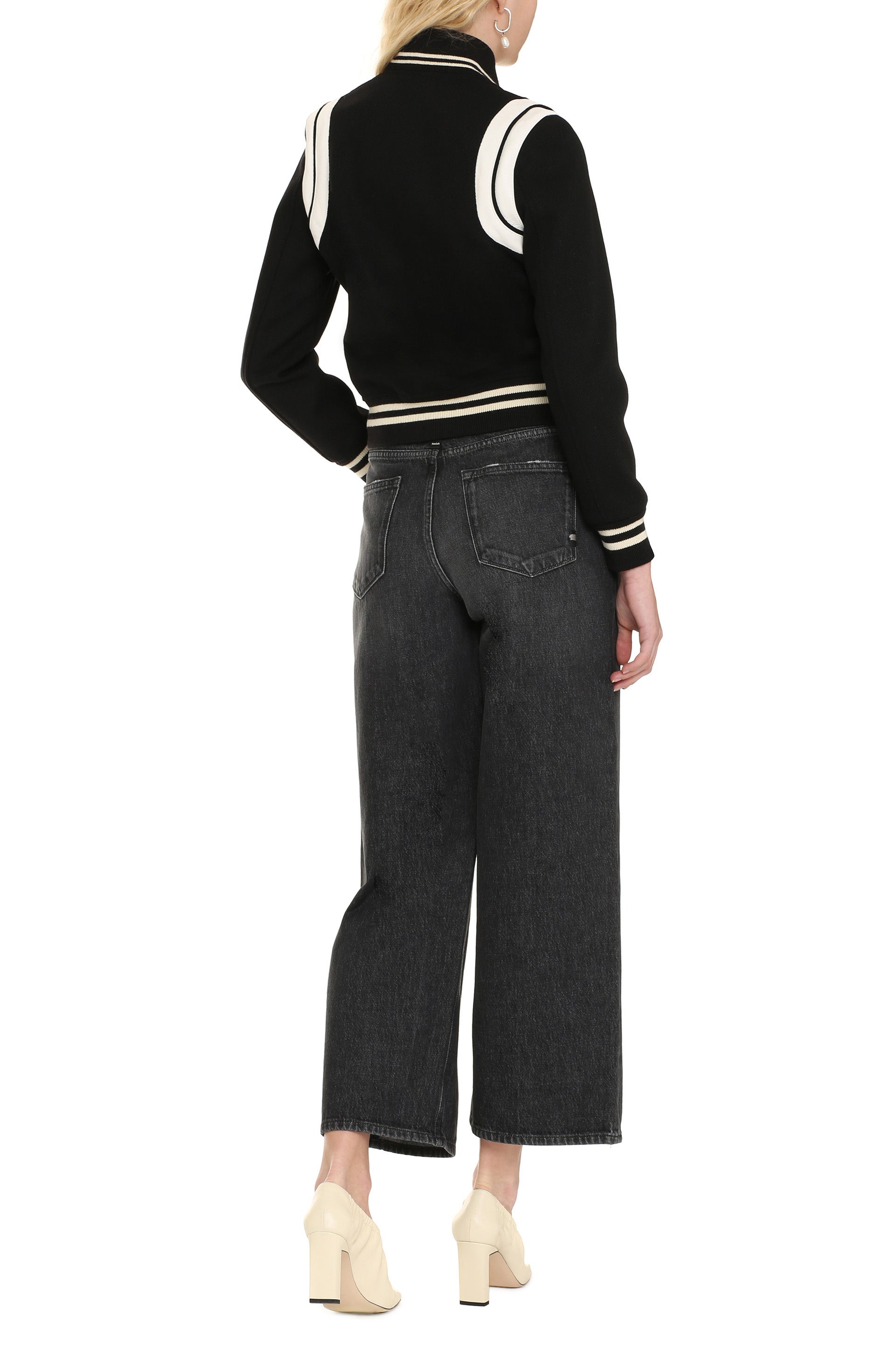 SAINT LAURENT Wool Blend Bomber Jacket for Women - Classic Fit