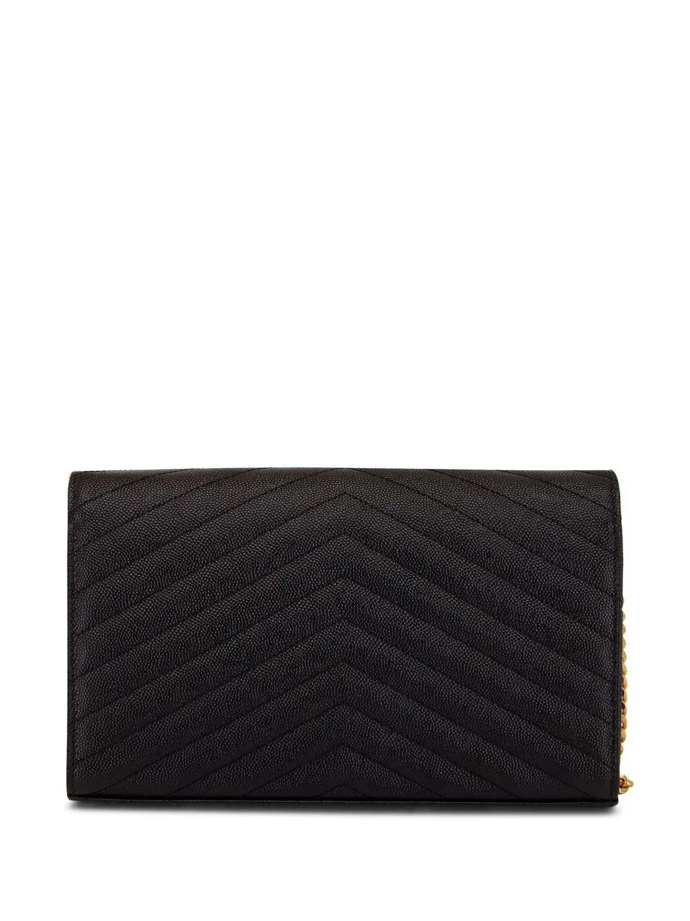 SAINT LAURENT Quilted Leather Wallet on Chain - 22.5 cm