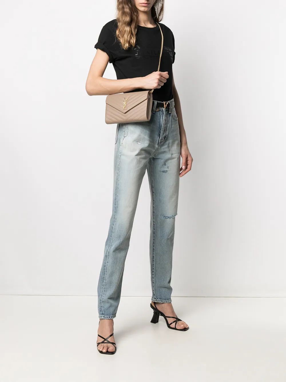 SAINT LAURENT Timeless Cassandre Mini Wallet on Chain