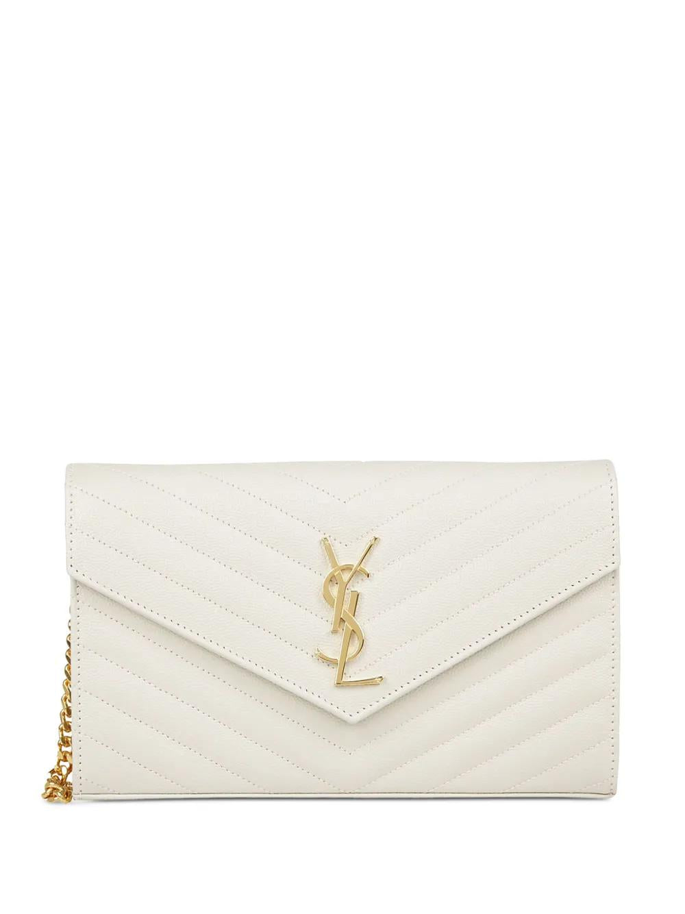 SAINT LAURENT Mini Monogram Grain of Poudre Bag (14 x 22.5 x 4 cm)