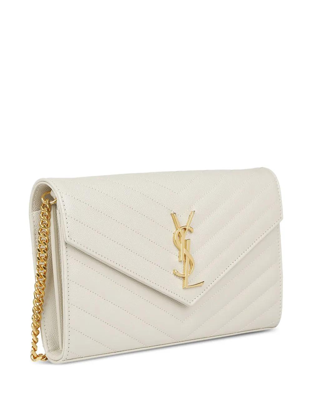 SAINT LAURENT Mini Monogram Grain of Poudre Bag (14 x 22.5 x 4 cm)