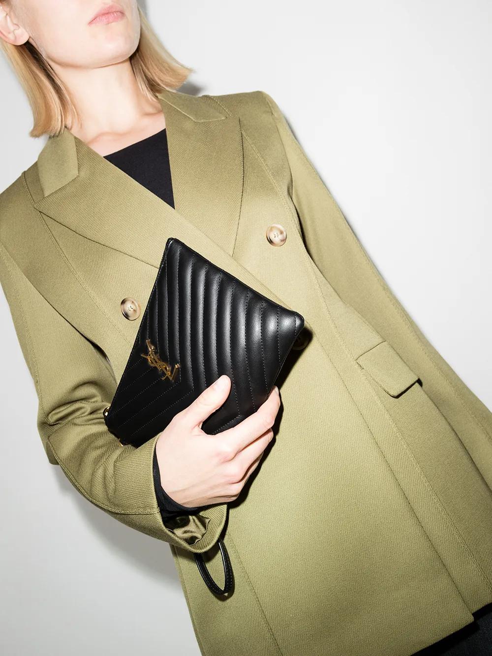 SAINT LAURENT Mini Quilted Clutch with Monogram