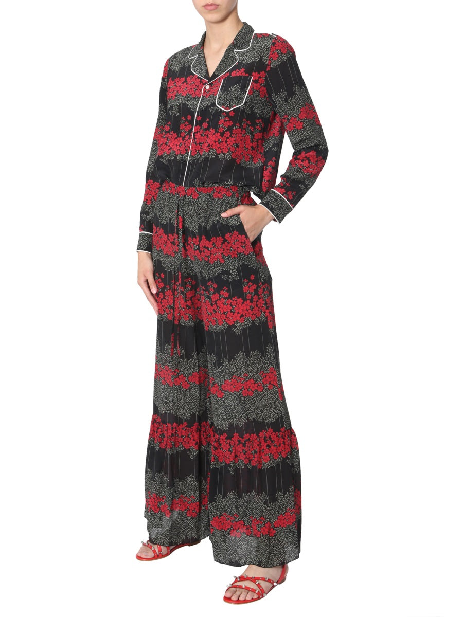 RED VALENTINO Dreaming Peony Print Trousers for Women