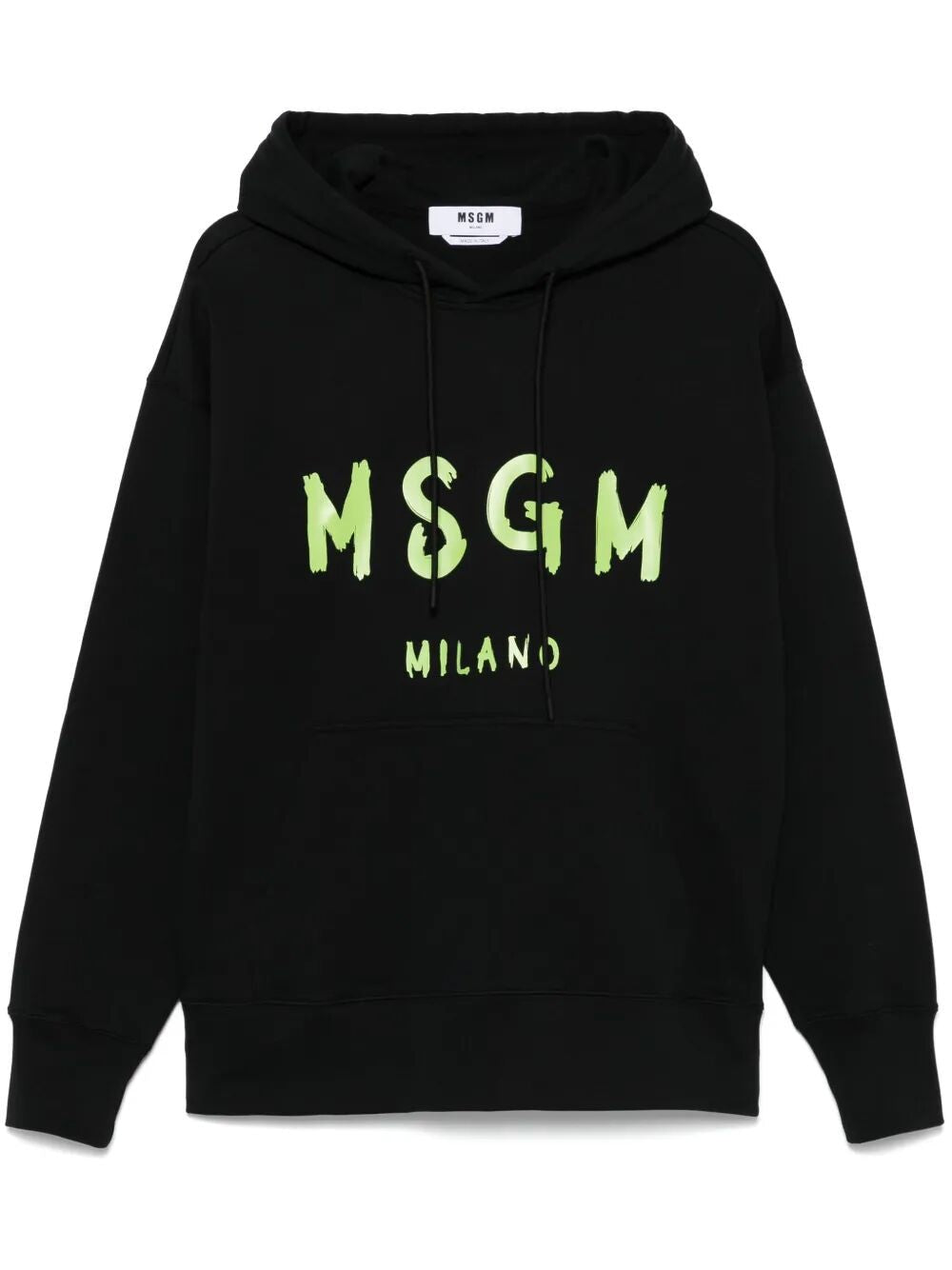 MSGM Relaxed Fit Logo Print Cotton Hoodie for Men