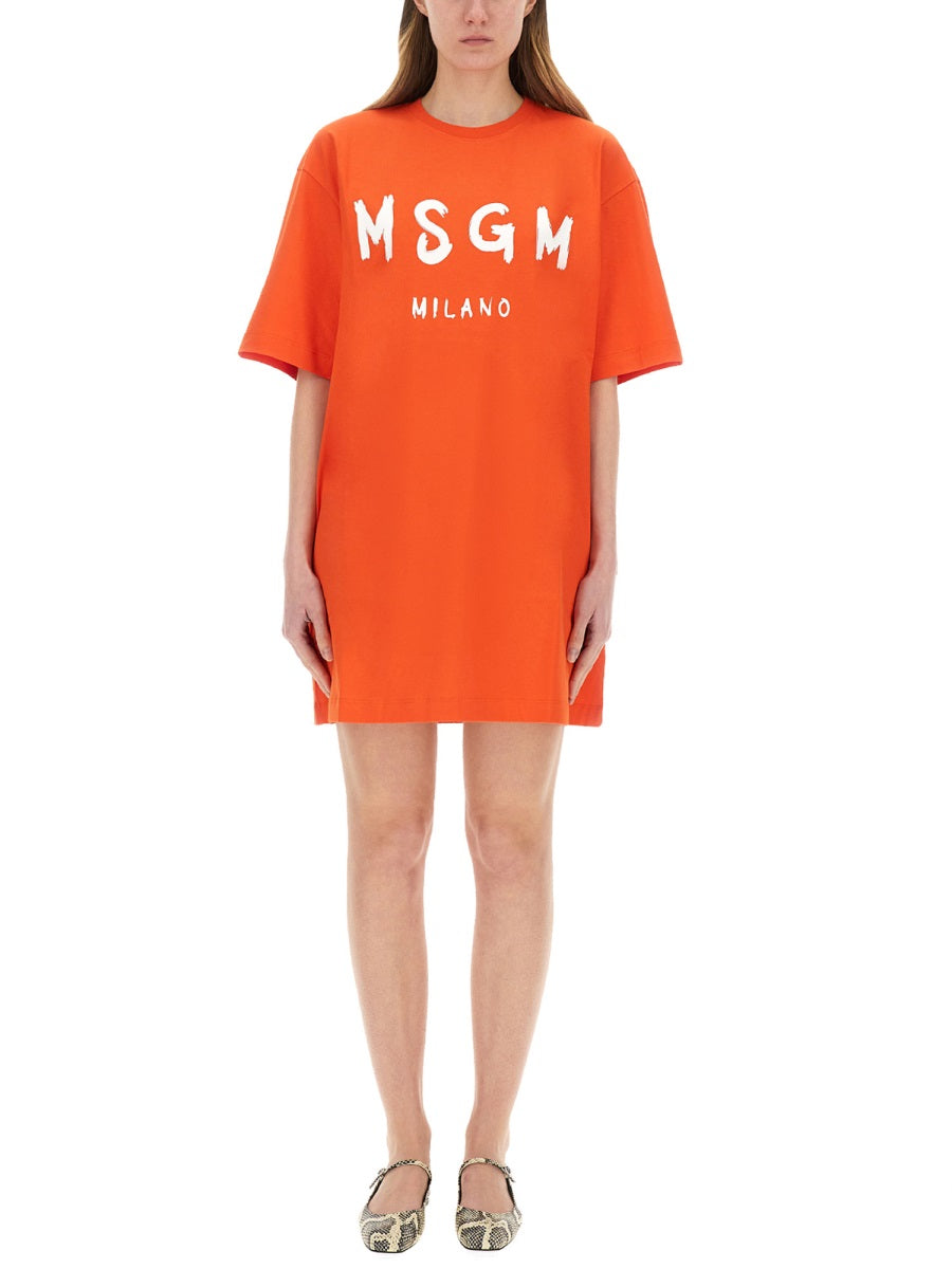 MSGM Logo Mini Dress - Regular Fit