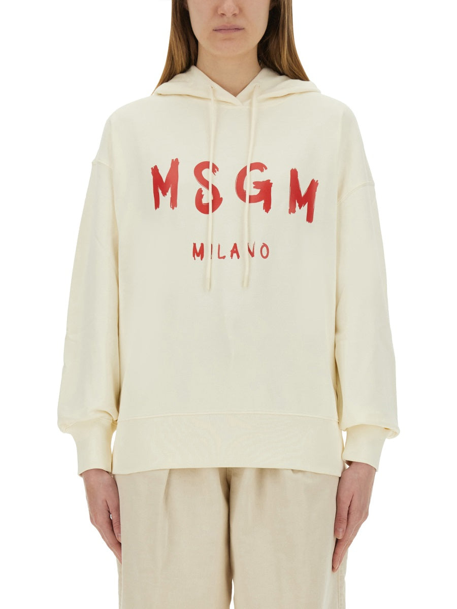MSGM Brushed Logo Sweatshirt for Women
