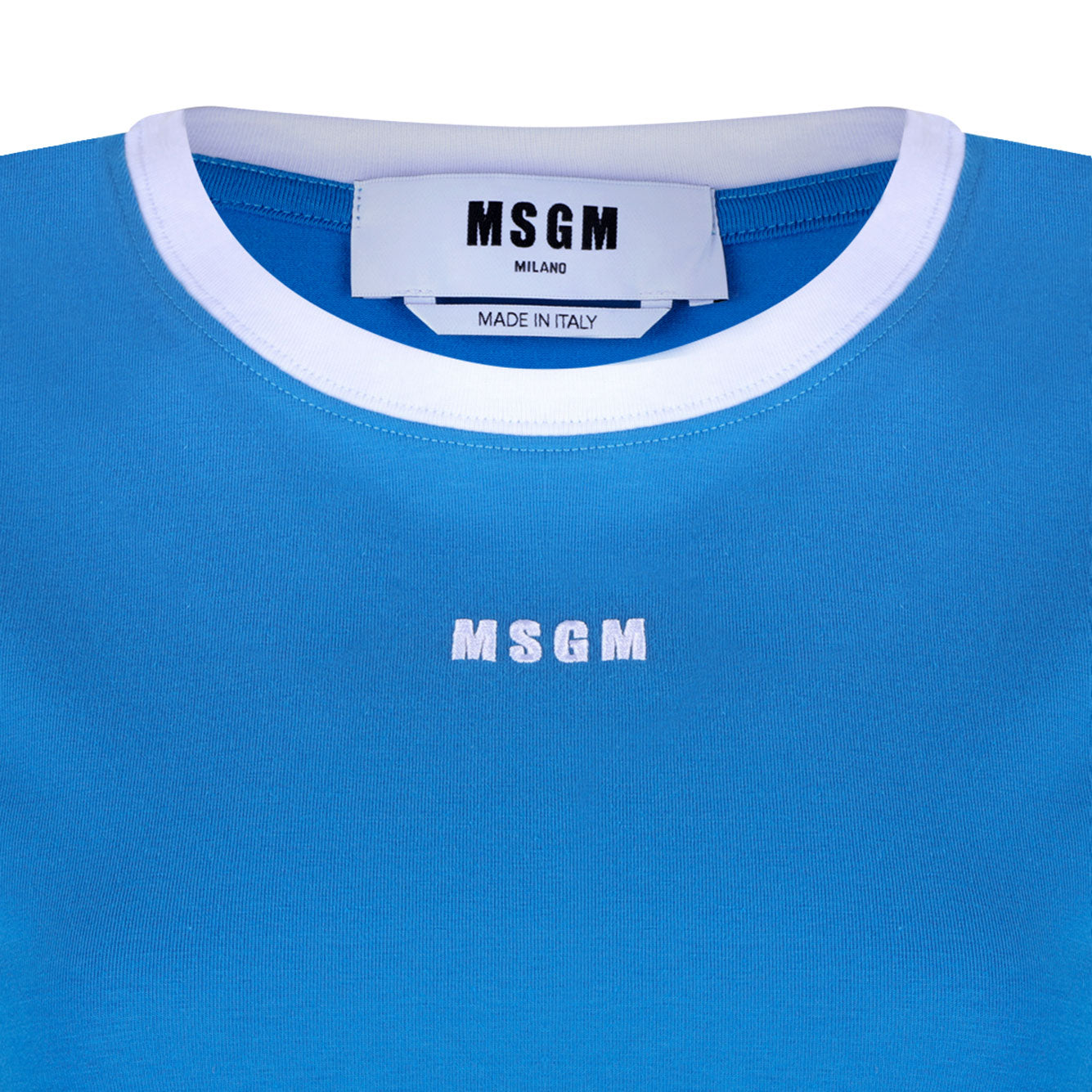 MSGM Women's Ocean Blue Cotton T-Shirt - SS25 Collection
