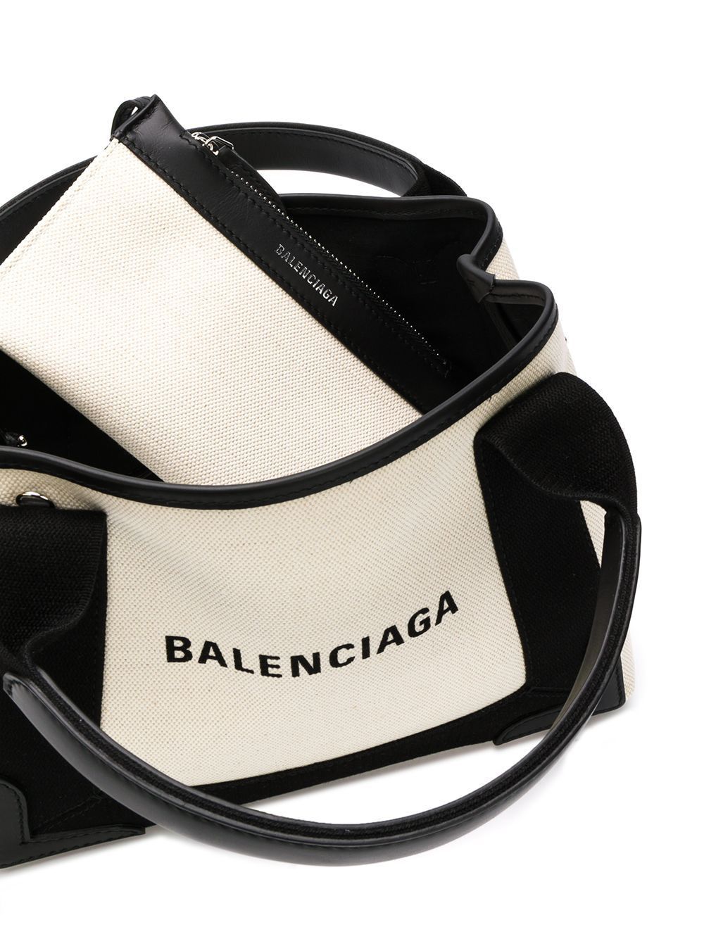 BALENCIAGA Mini Two-Tone Canvas Small Handbag
