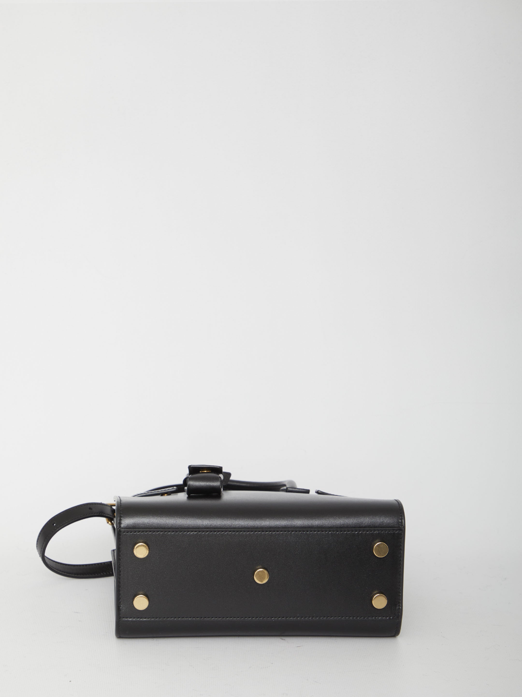 SAINT LAURENT Mini Grained Leather Handbag with Accordion Sides