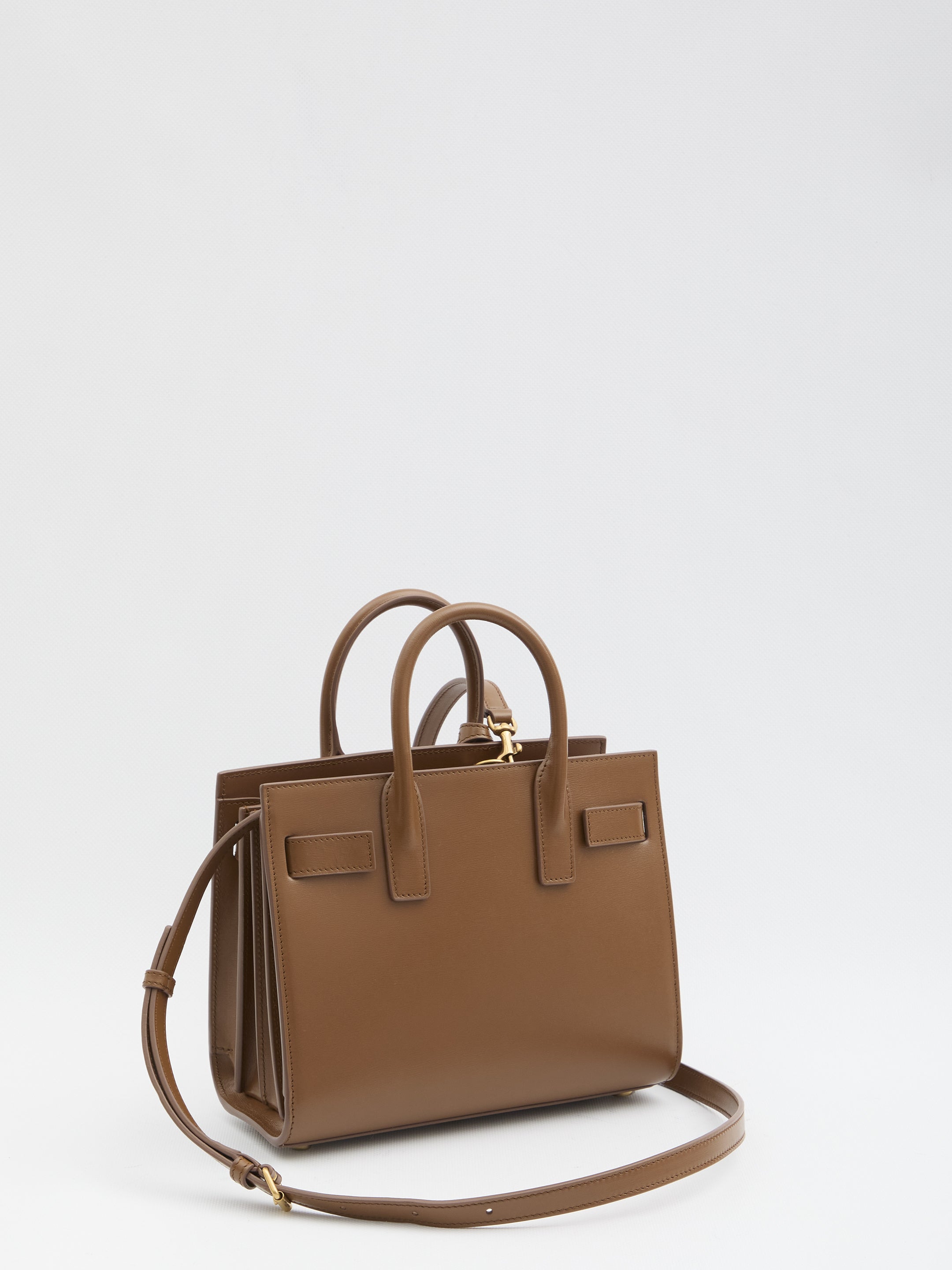 SAINT LAURENT Mini Grained Leather Handbag with Accordion Sides