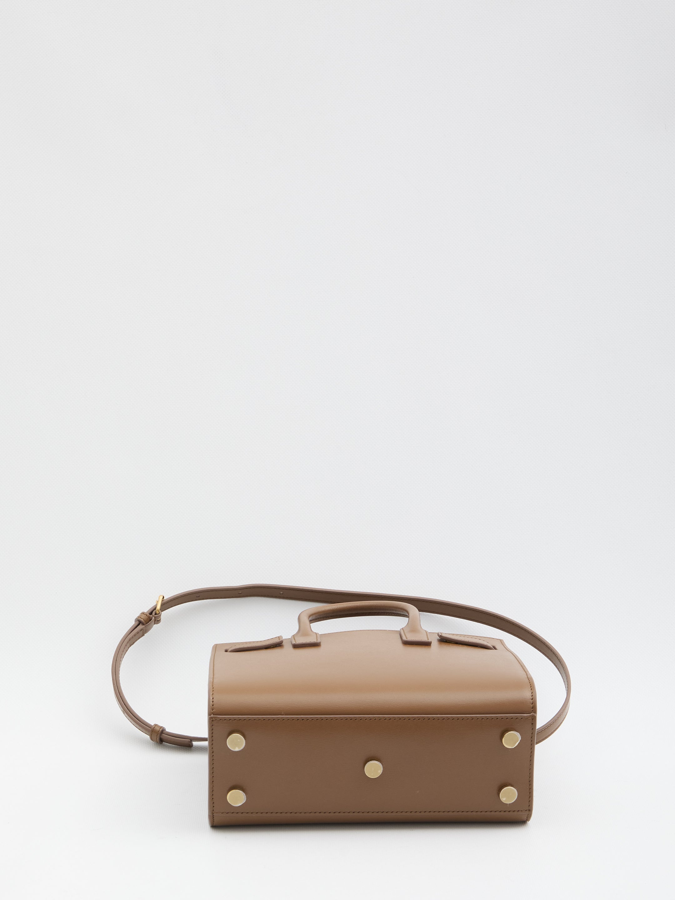 SAINT LAURENT Mini Grained Leather Handbag with Accordion Sides