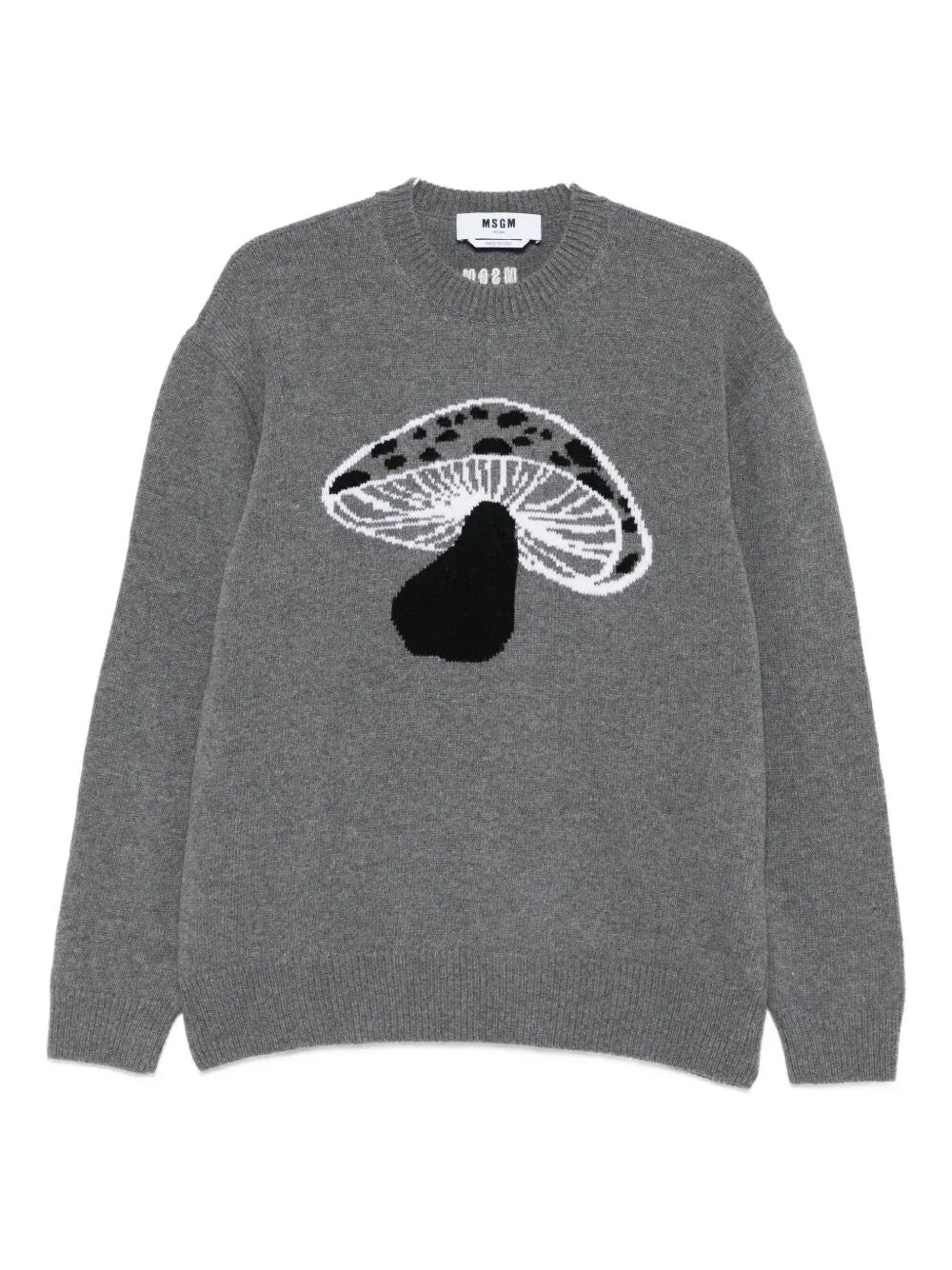 MSGM Mushroom-Intarsia Wool Blend Pullover for Men