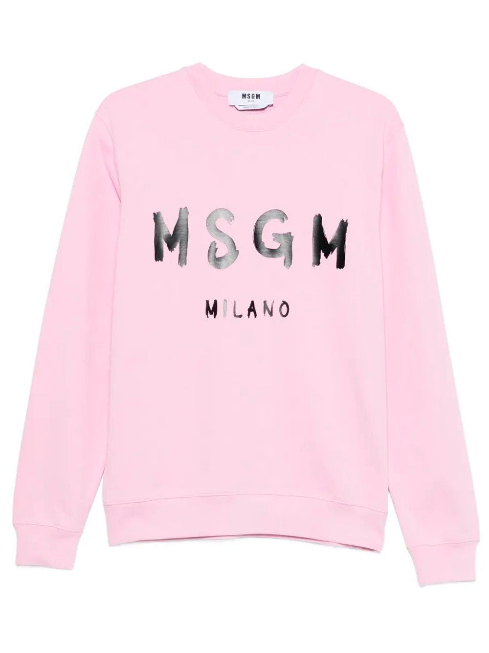 MSGM Logo Print Crewneck Cotton Sweatshirt - Men