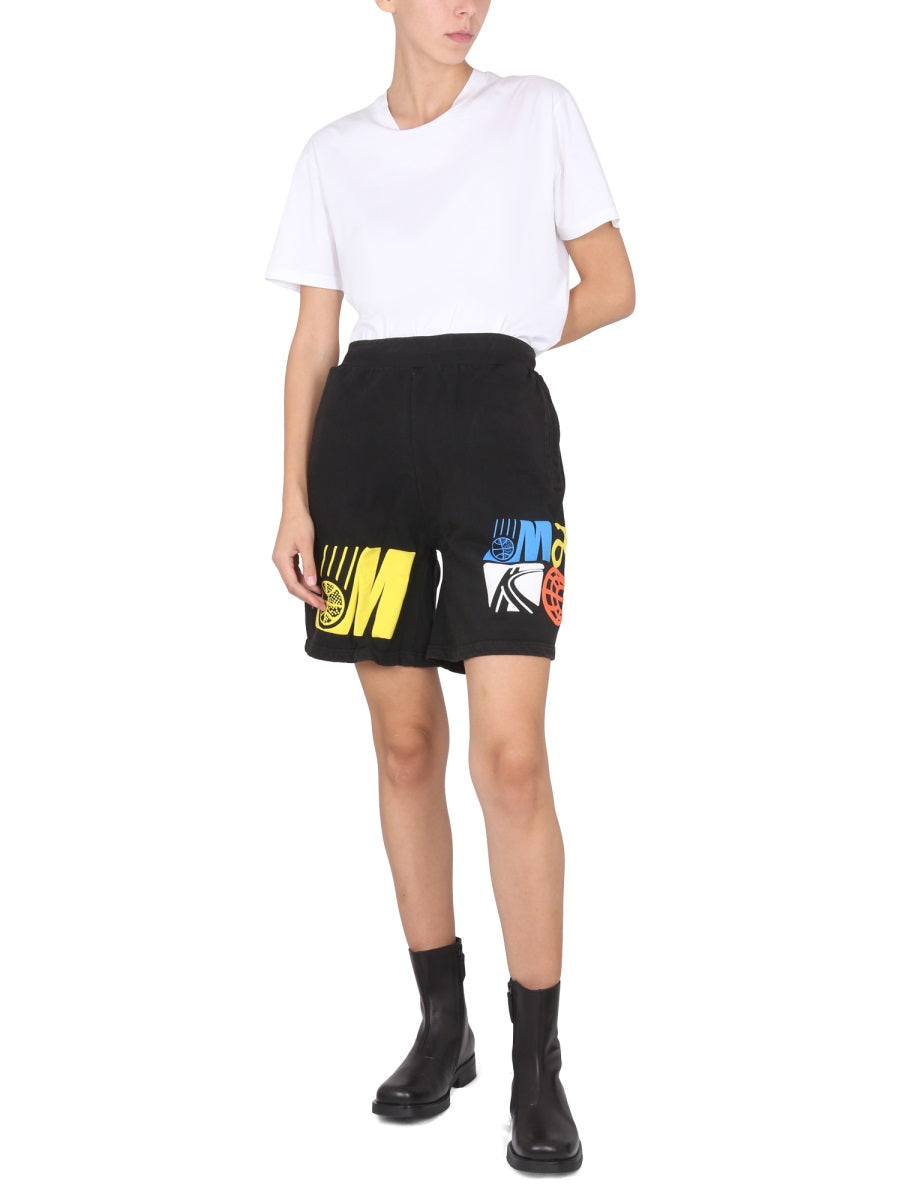 MARKET Unisex Mini Bermuda Shorts with Logo Print