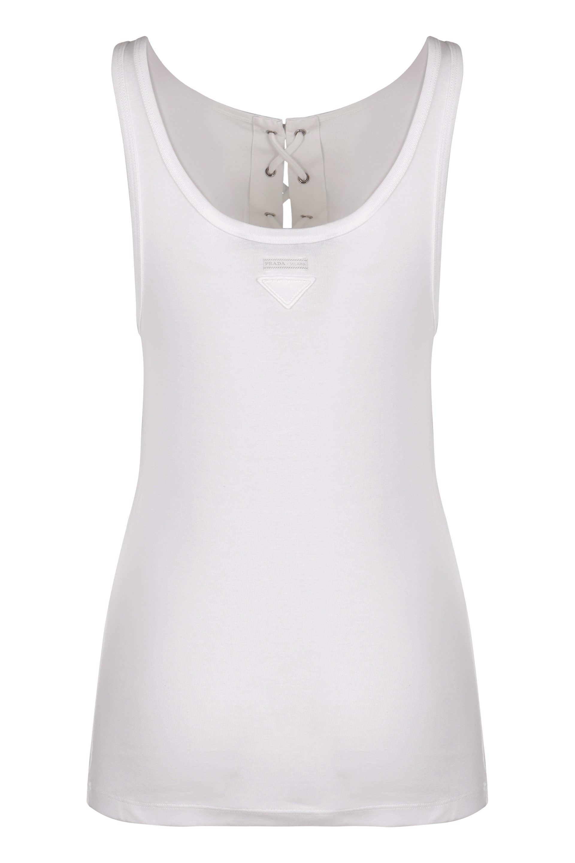 PRADA Cotton Tank Top for Women - FW25 Collection