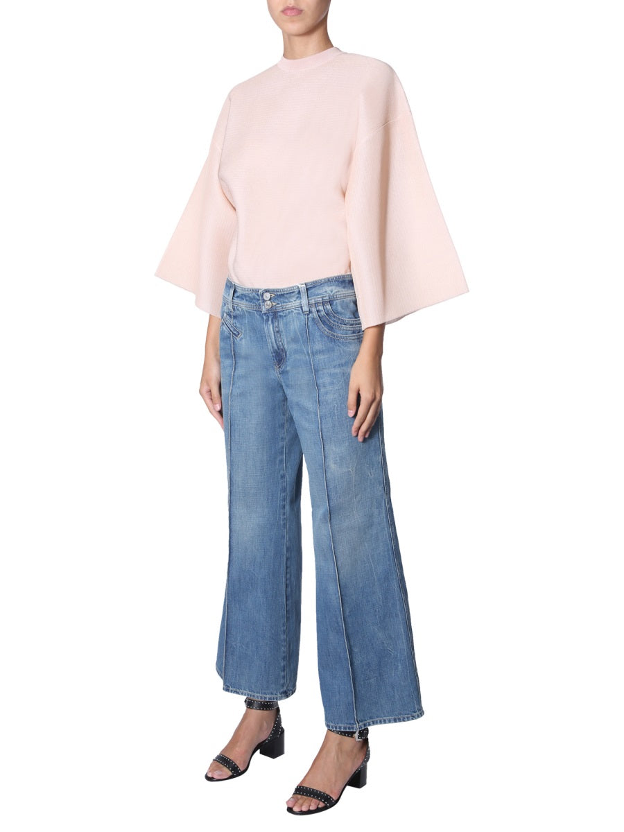 GIVENCHY Puffed Sleeve Round Neck Regular Fit Top