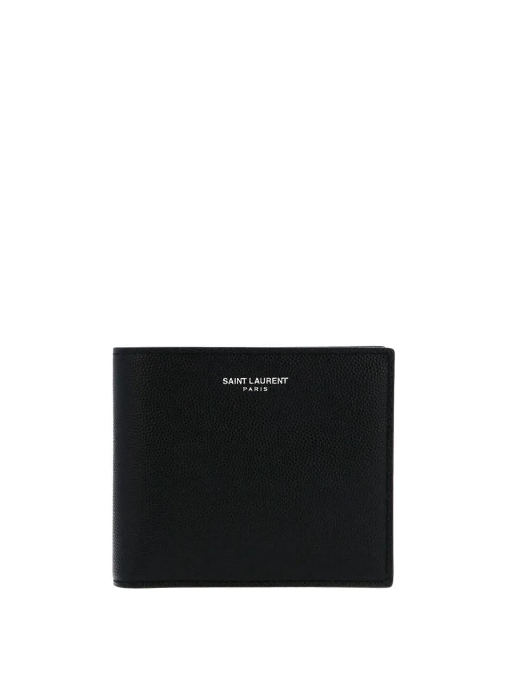 SAINT LAURENT Mini East/West Leather Wallet