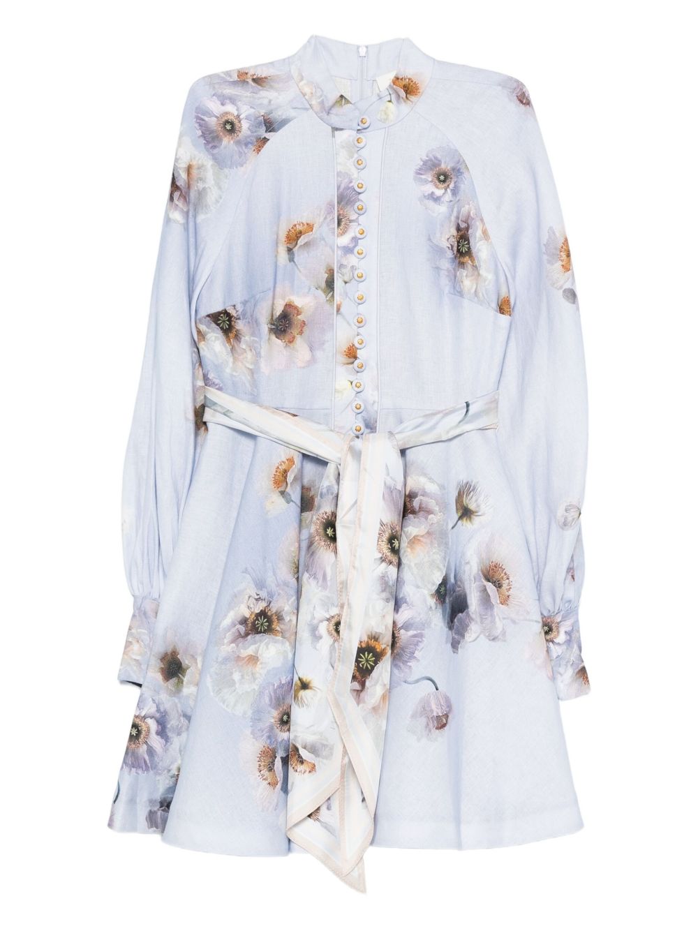 ZIMMERMANN Elegant Floral Mini Dress with Buttons