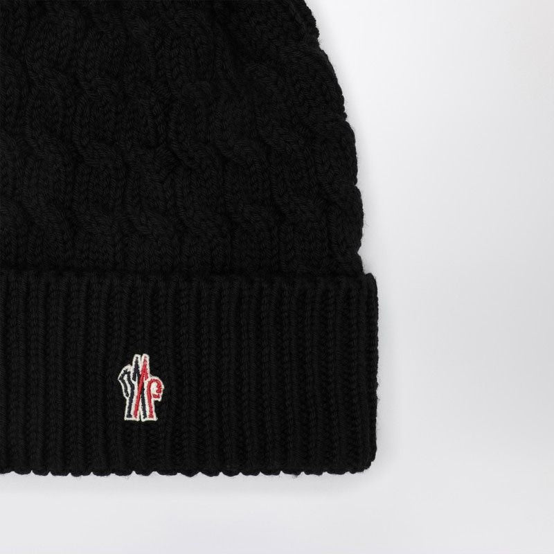 MONCLER GRENOBLE Women’s Pom Pom Beanie with Braided Pattern