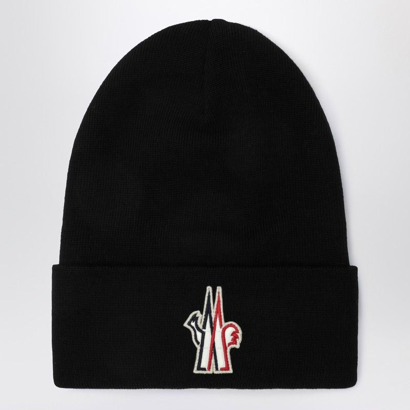 MONCLER GRENOBLE Stylish Wool Hat with Logo Embroidery
