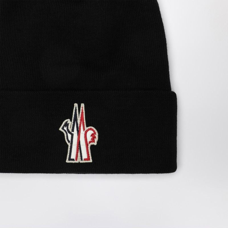 MONCLER GRENOBLE Stylish Wool Hat with Logo Embroidery