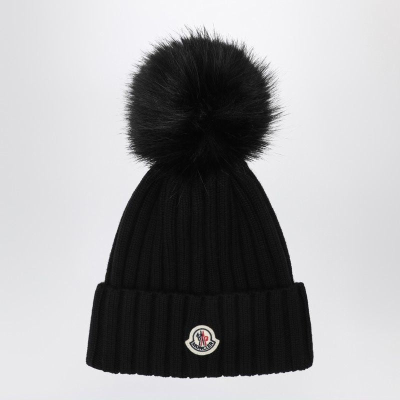 MONCLER Wool Beanie with Pom Pom for Women - FW25