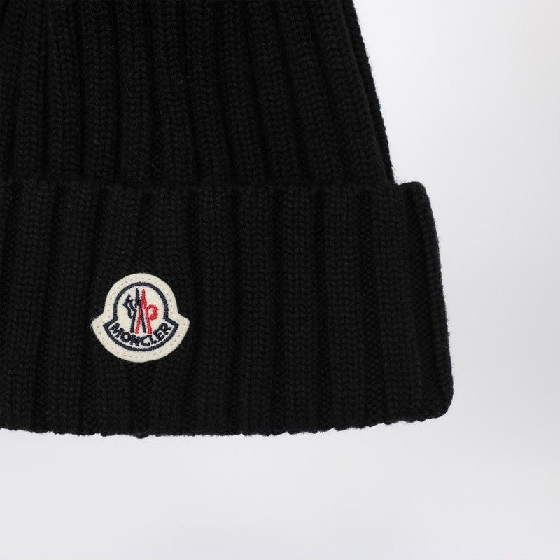 MONCLER Wool Beanie with Pom Pom for Women - FW25