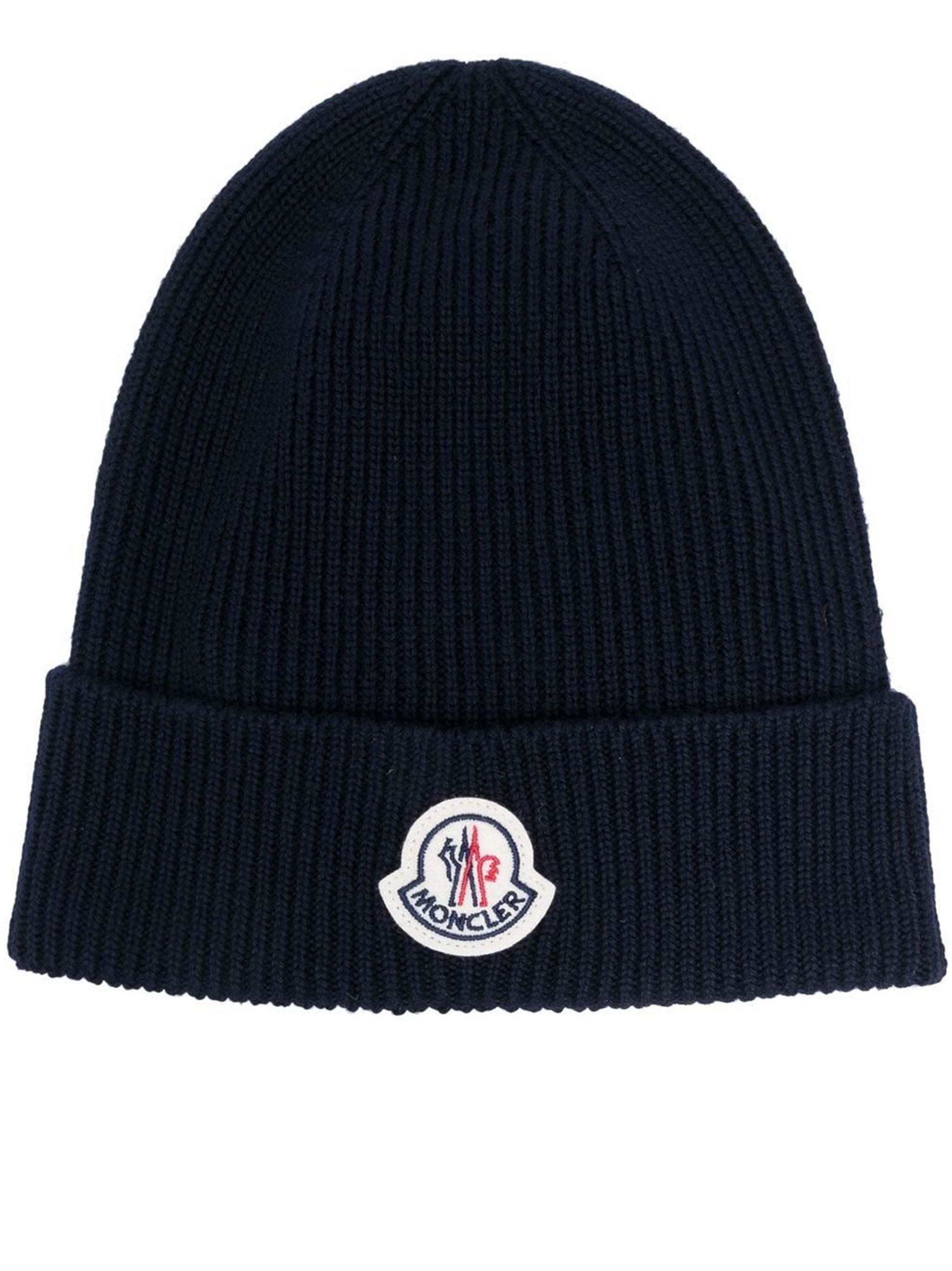 MONCLER Ribbed Logo Patch Beanie - FW25