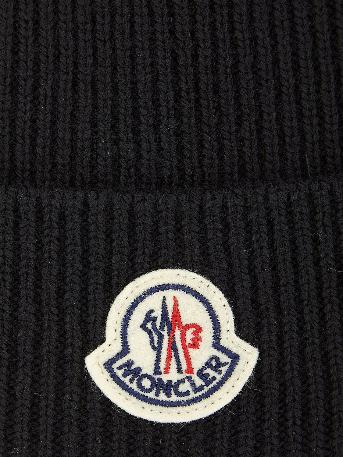 MONCLER Wool Beanie with Logo Patch - Fall/Winter 2025