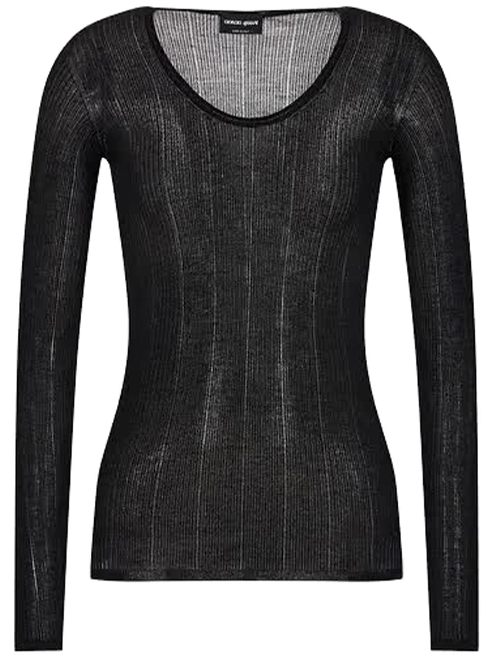 GIORGIO ARMANI Elegant Leather Sweater for Women