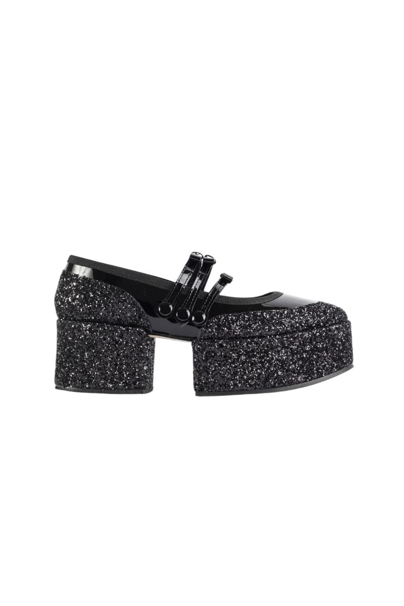 NOIR KEI NINOMIYA Mini Sequin-Embellished Baby Ballet Wedge Shoes