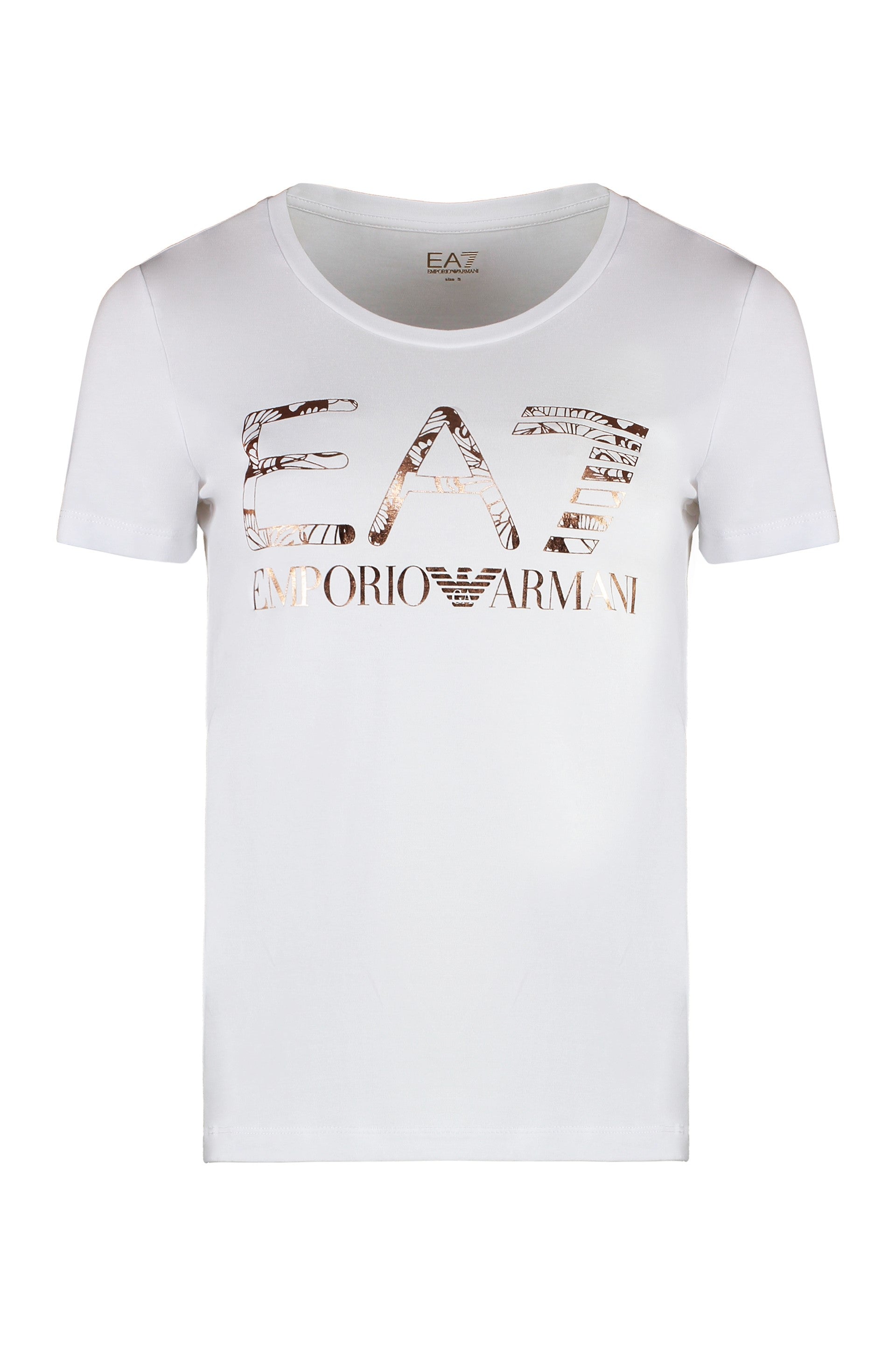 EA7 Contrasting Color Printed T-Shirt for Women