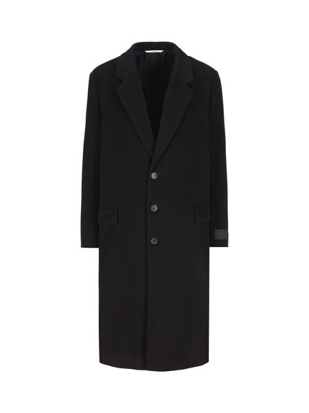 VALENTINO Men's Wool Blend Single-Breasted Jacket with Lapel Collar