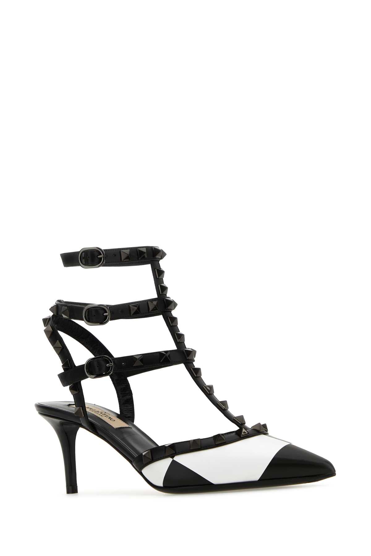 VALENTINO GARAVANI Two-Tone Leather Rockstud Pumps - Women’s Size