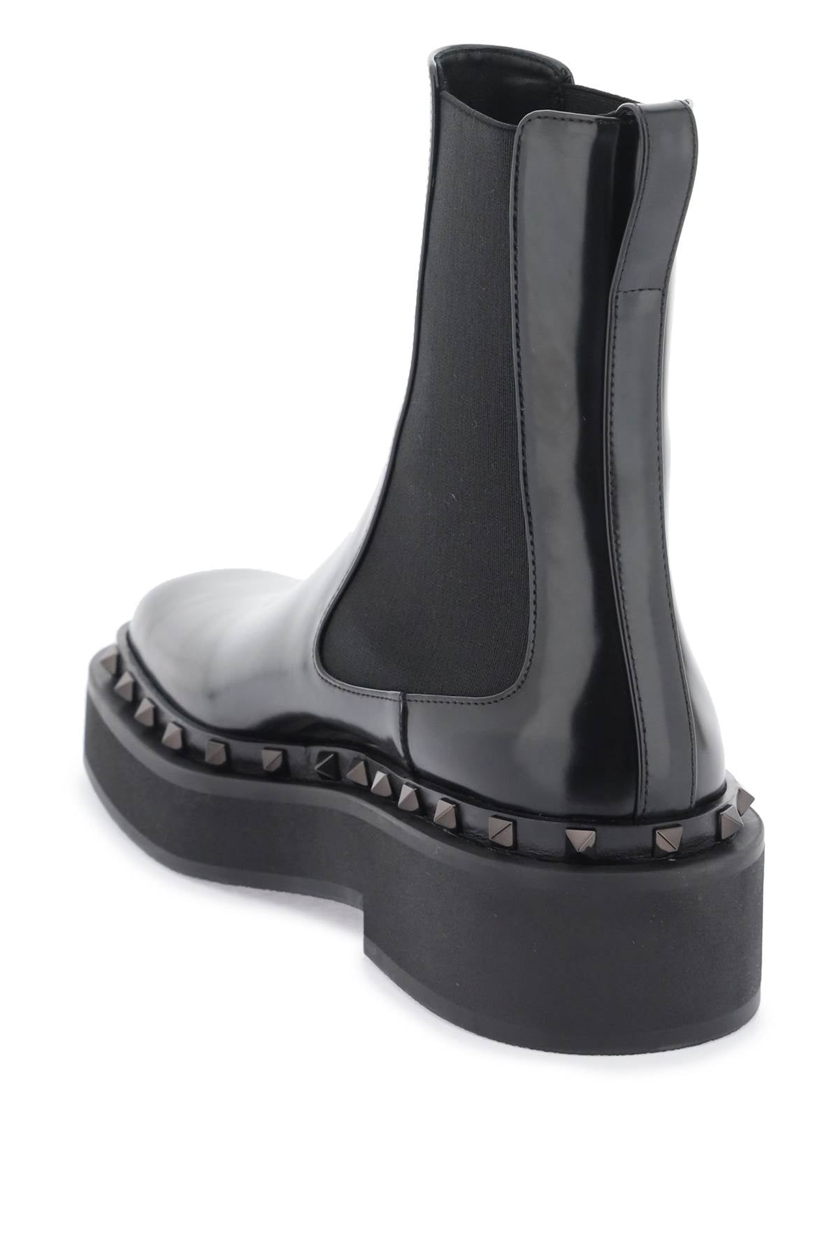 VALENTINO Rockstud M-Way Leather Chelsea Boots