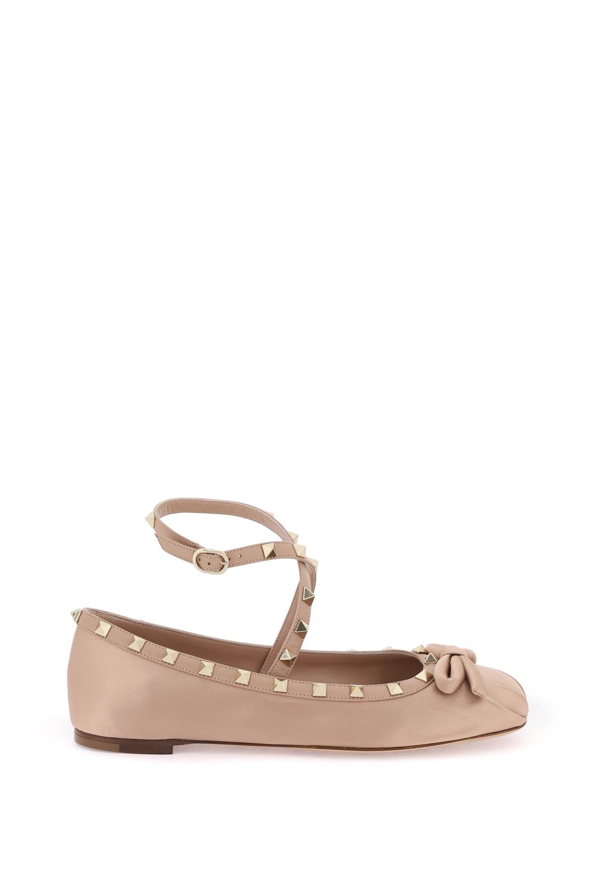 VALENTINO GARAVANI Satin Rockstud Ballerinas for Women