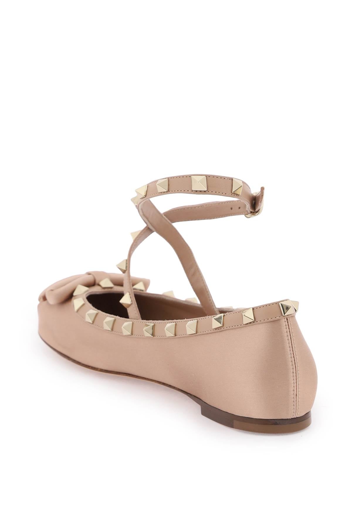 VALENTINO GARAVANI Satin Rockstud Ballerinas for Women