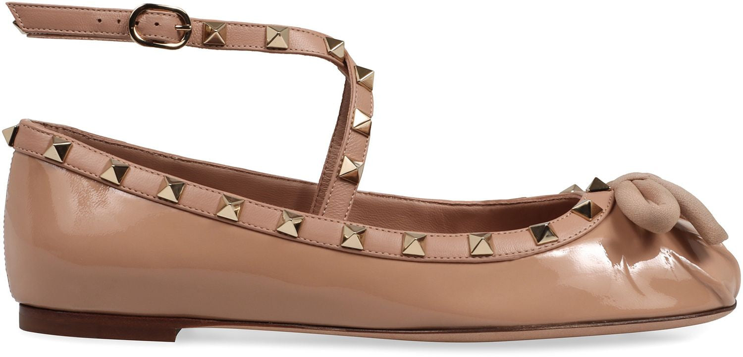 VALENTINO Rockstud Leather Ballet Flats for Women