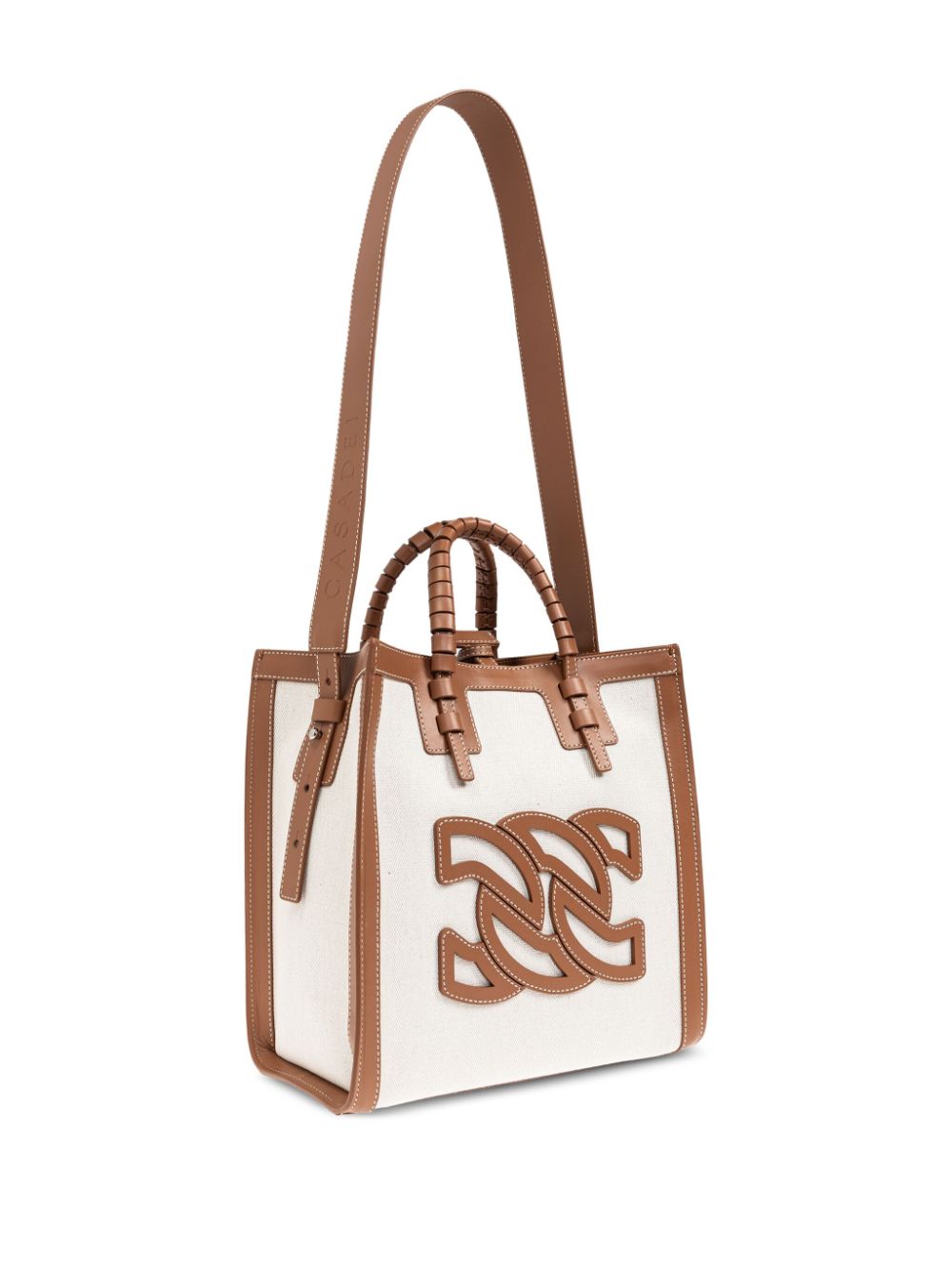 CASADEI Canvas and Leather Tote Handbag with Adjustable Shoulder Strap