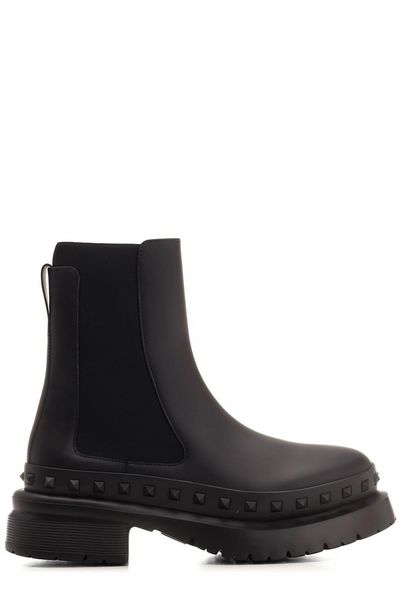 VALENTINO Rockstud Leather Chelsea Boots - FW23