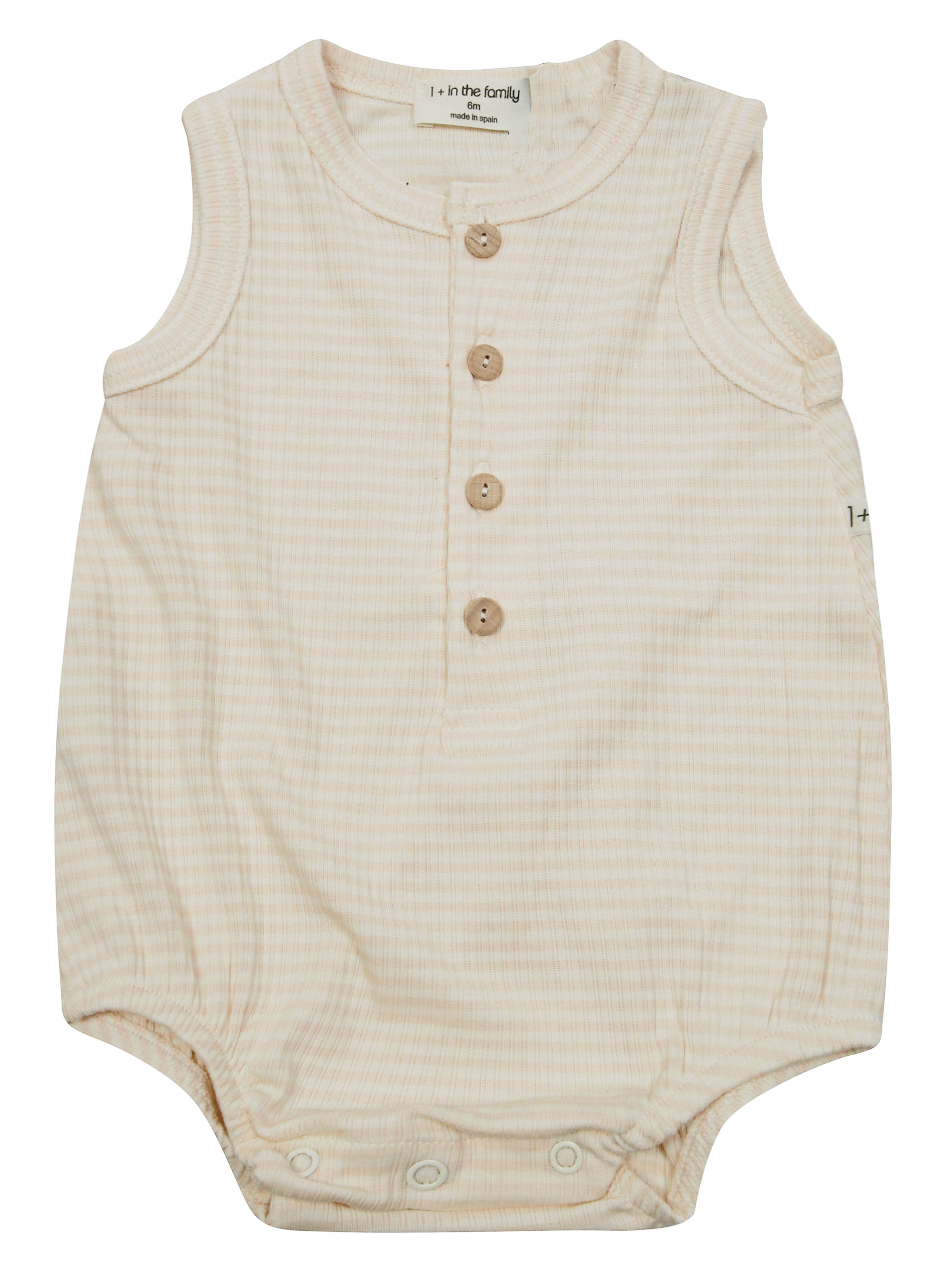 1+IN THE FAMILY Mini Striped Button Romper