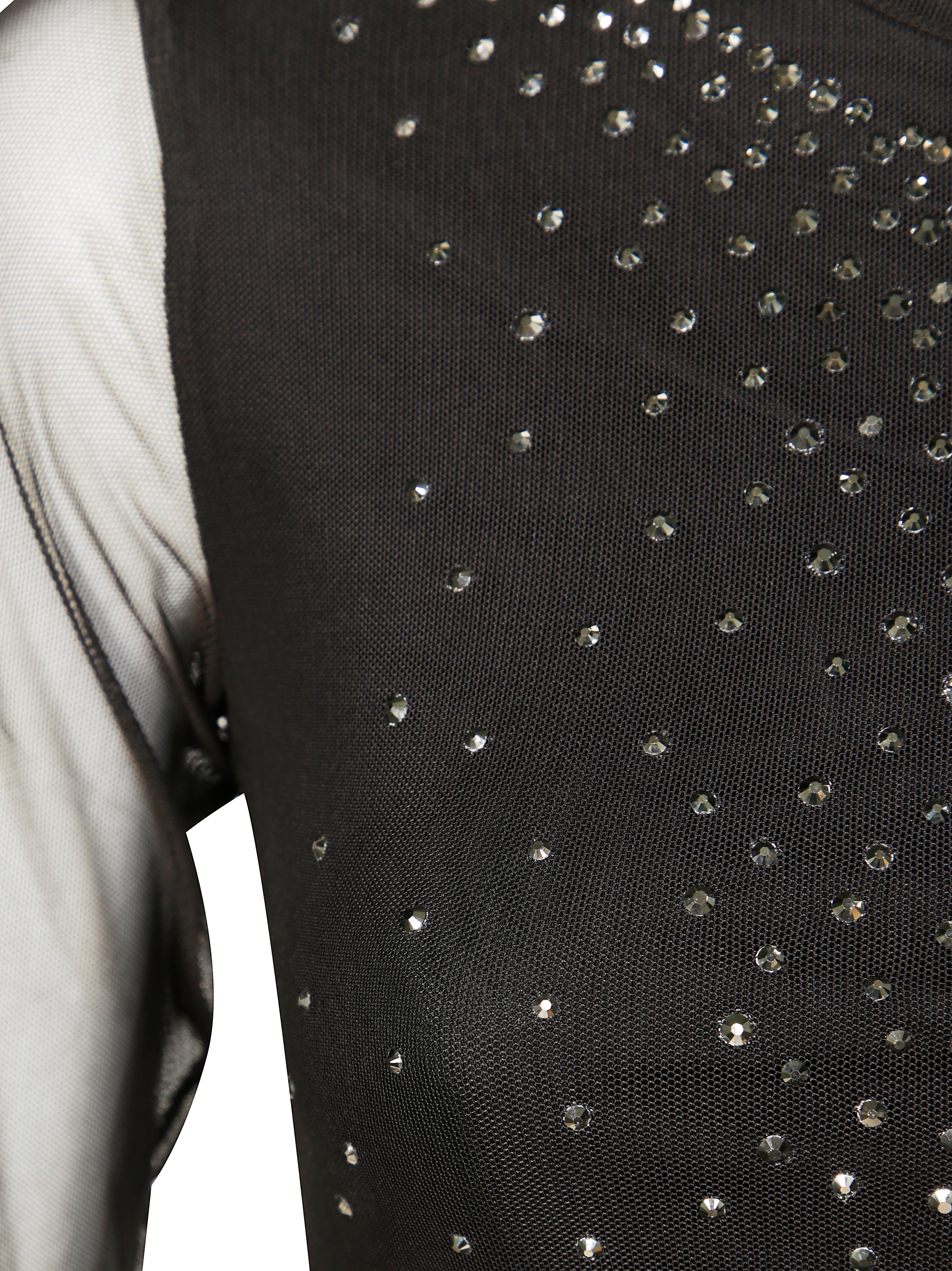 PATRIZIA PEPE Mini Long Sleeve Tulle Top with Strass